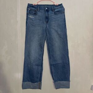 AE Stretch High-Waisted Stovepipe Cuffed Jean